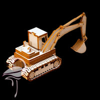 3D Excavator - 80 x 30 x 30mm - chipboard 1.5mm thick