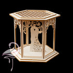 3D Gazebo with Wedding Couple - 68 x 68 x 65mm