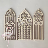 Set of 3 Stained Glass Windows (Design 1)