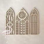 Set of 3 Stained Glass Windows (Design 2)