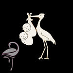 Stork and Twins x 4 pieces - 143 x 93mm