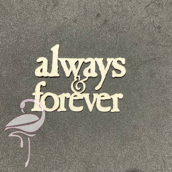 Always & forever - 50 x 65mm - white cardboard 1mm thick