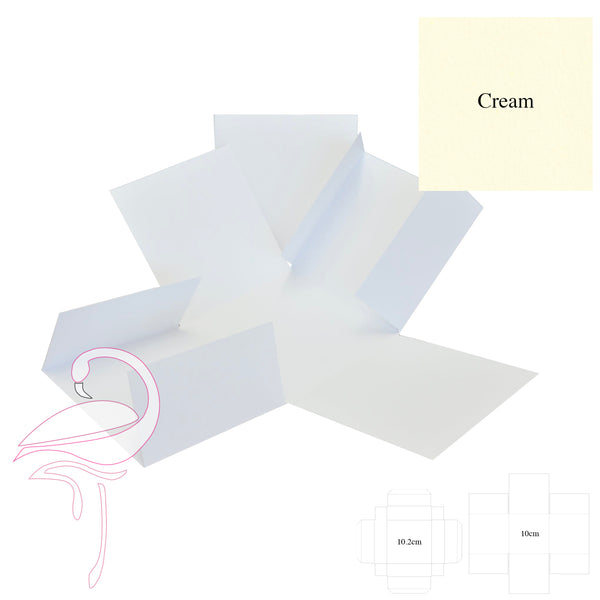 Exploding Box with Shutter Cream 10cm - with lid - 300gsm