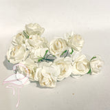 Paper Roses - White 20mm x 12 pcs