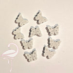 Wooden Butterflies White x 9 pcs