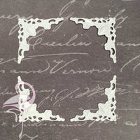 Corners Decorative - Metal White - 41 x 41mm x 4 pcs - Flamingo Craft