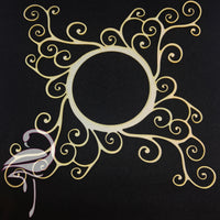 Frame round with extending swirls - 165 x 165mm - white - Flamingo Craft