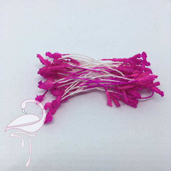Stamens "Glass" Fuchsia 3mm - Pack of 100 pieces