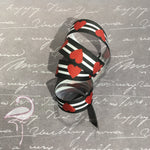 Ribbon - Striped B&W with hearts - 22mm x 1 yard