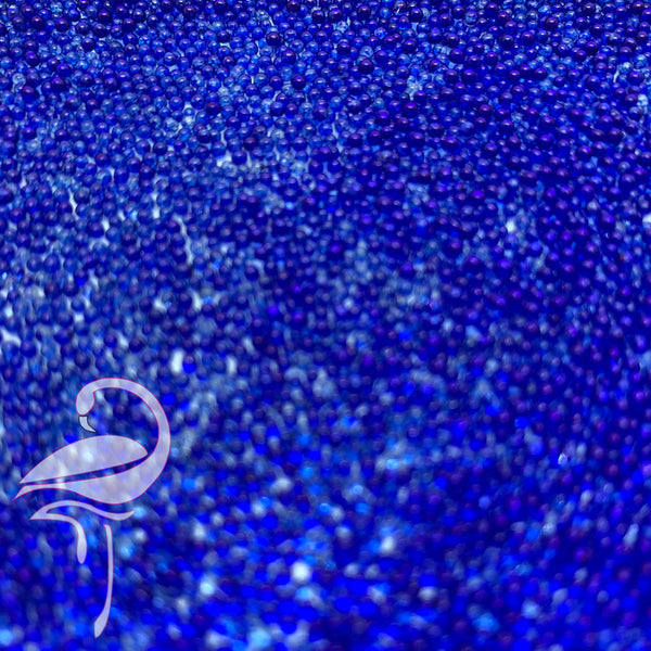 Glass micro beads 1.0-1.5mm blue - approx 20g