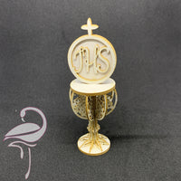 3D Holy Communion chalice with cross, grapes and cross FREE S