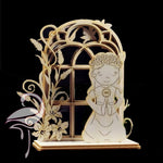 3D Holy Communion Girl in Window - 75 x 60 x 37mm
