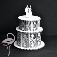 3D Wedding Cake Intricate with Couple - 80mm high - cardboard