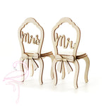 3D Mr & Mrs Pair of Wedding Chairs - Size 65 x 30mm each