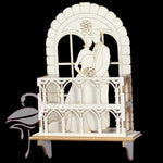 3D Wedding Couple in Balcony - Size: 118 x 80 x 24mm