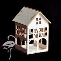 3D House - Design 2 - 36 x 36 x 54mm - cardboard 1mm thick