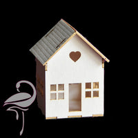 3D House - 3 pieces - 31 x 31 x 40mm - cardboard 1mm thick.