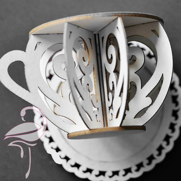 3D Cup & Saucer - 85 x 50mm cup; 50 x 75mm saucer