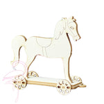 3D Toy Horse on Wheels 50mm high -1.5mm cardboard