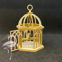 3D Bird on Perch in Cage - 70 x 58 x 52mm