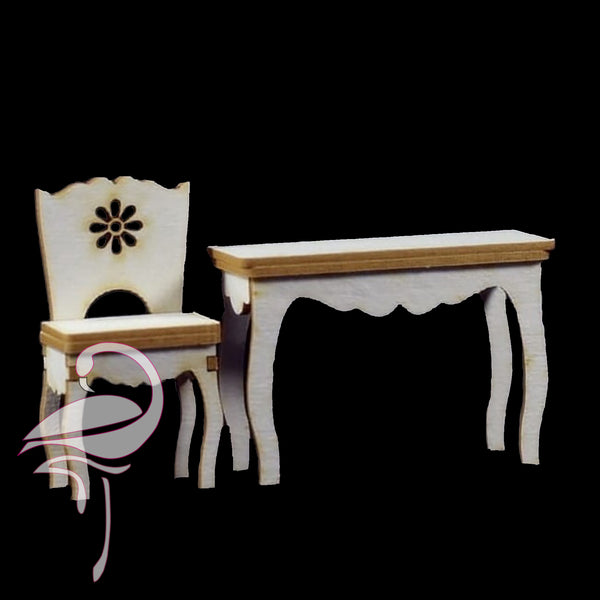 3D Rectangular Table and Chair Mini