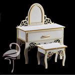 3D Dressing Table & Stool Mini - 92mm high