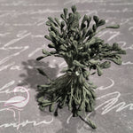 Stamens Matt Heart 3mm Greenish Grey- Pack of 100