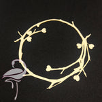 Frame round with hearts and twigs - 90 x 100mm - white - Flamingo Craft