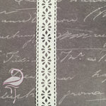 Ribbon - Cut-out floral pattern White - 25mm x 1 yard