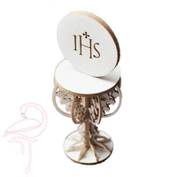 3D Holy Communion chalice with flowers FREE STANDING - 90mm -