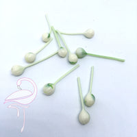 Plastic buds - white - 7mm x 10 pieces