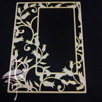 Frame asymmetrical floral - 110 x 145mm - white cardboard 1mm - Flamingo Craft