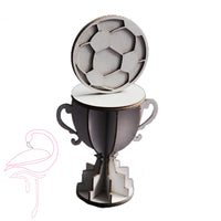 3D Football trophy with ball FREE STANDING - 90mm high - cardb