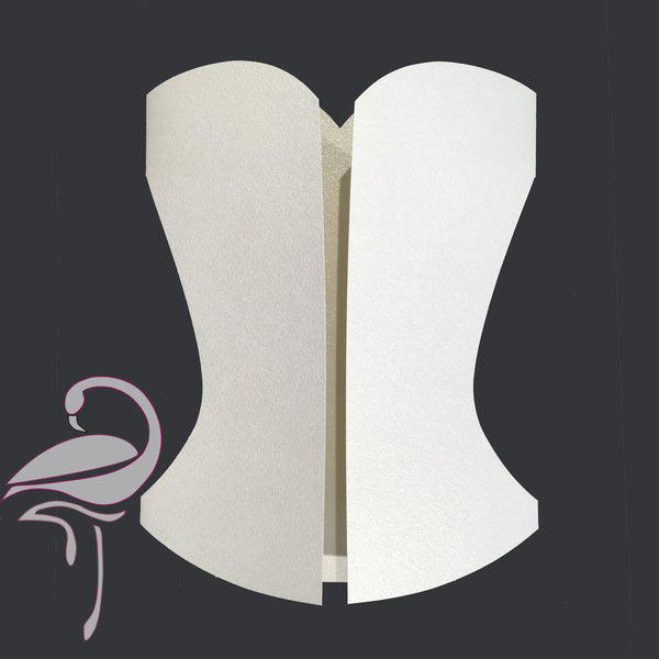 Blank corset shaped card - size 18 x 14.5cm - 180gsm - Flamingo Craft