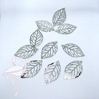 Metal Leaves - Silver - Size: 50 x 26mm - Flamingo Craft