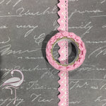Ribbon 'Crochet' Self Adhesive - 16mm x 1m Pink (Code 6) - Flamingo Craft