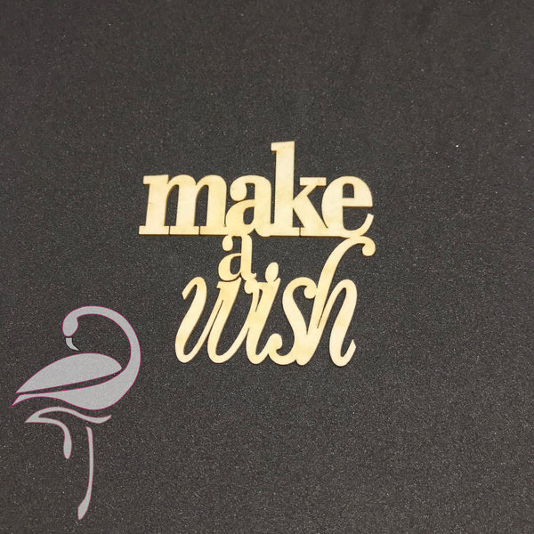 Make a wish - 60 x 60mm - white cardboard 1.5mm thick - Flamingo Craft