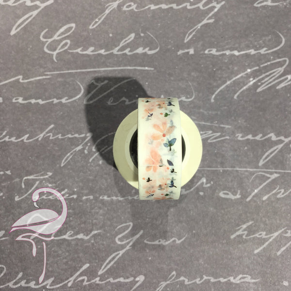 Washi Tape Flowers (7) - 15mm x 10m - Flamingo Craft