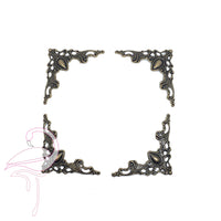 Corners Decorative - Metal Bronze 41 x 41mm x 4pcs - Flamingo Craft