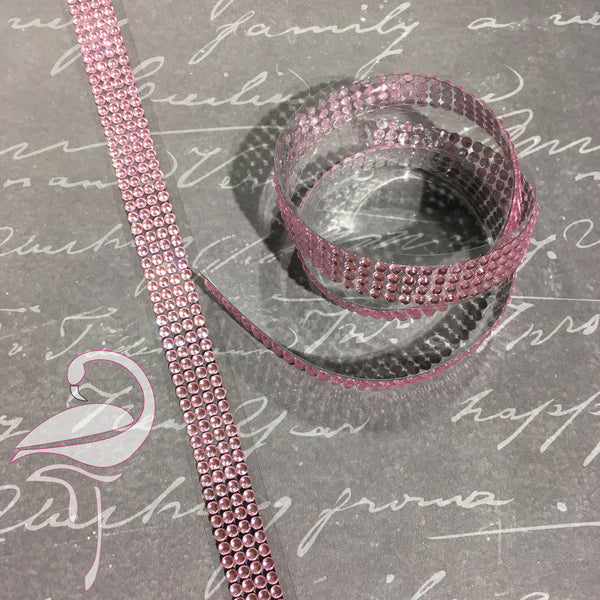 Self-Adhesive Rhinestones Pink - 18mm x 50cm