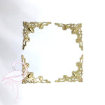 Corners Decorative - Metal Gold 41 x 41mm x 4pcs - Flamingo Craft