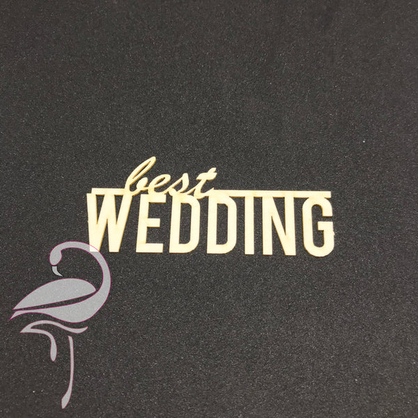 Best Wedding - 31 x 71mm - white cardboard 1mm thick - Flamingo Craft