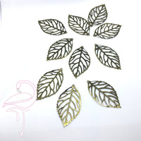 Metal Leaves - Bronze - Size: 50 x 26mm - Flamingo Craft