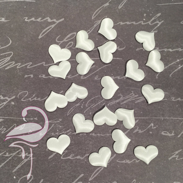 Padded Fabric Heart White - 20mm x 20 pcs - Flamingo Craft