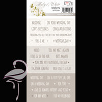 Sheet of Wedding Sentiments Stickers - 100 x 210mm - 21pcs