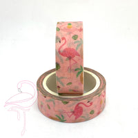 Washi Tape - Pink with flamingo