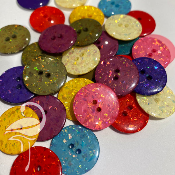Buttons Resin - 20mm mixed bright coloured