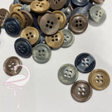 Buttons - Mixed lot of 15mm marbled buttons - flatback