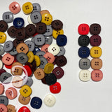 Buttons - Mixed lot of 14mm plain shiny buttons - flatback