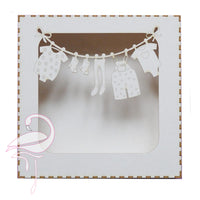 Shadow box freestanding - Baby Clothes Line - 150 x 150 x 30mm
